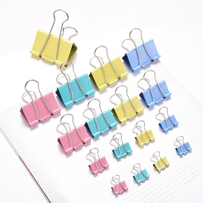 Binder Clips Assorted Sizes, 4 Sizes Cute Binder Clips Large Medium Binder Clip - Image 8