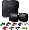 PR Personal Record Elbow Wraps for Weightlifting - Heavy Duty Construction, 25% More Elasticity, Reinforced Stitching, Extra Wide Fastener, Easy to Adjust, All Black by PRPersonalRecord