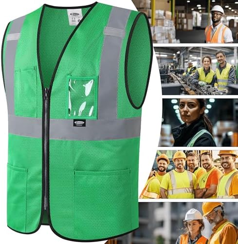 JKSafety Safety Vest for men women Hi Vis Vest with Pockets and Zipper High Visibility Construction Vests BX310 - Image 6