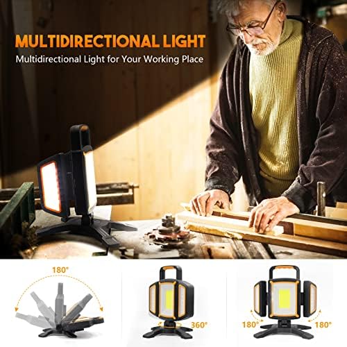 TRESDA 3000LM Rechargeable Work Light, Magnetic LED, Foldable & Portable - Image 2