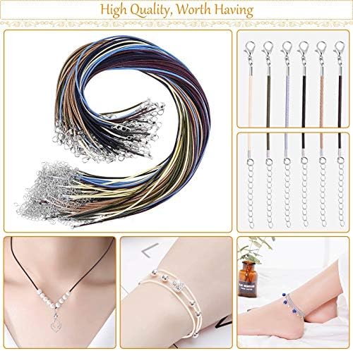 Necklace Cord, Selizo 100pcs Necklace String, Waxed Cotton Necklace Cord with Clasp Bulk for Jewelry Bracelet Making, Beads, Pendants, Charms - Image 7
