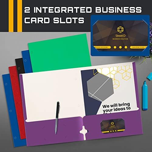 Better Office Products 2 Pocket Paper Folders, Letter Size Paper Portfolios Case of 50, Assorted Primary Colors - Image 5
