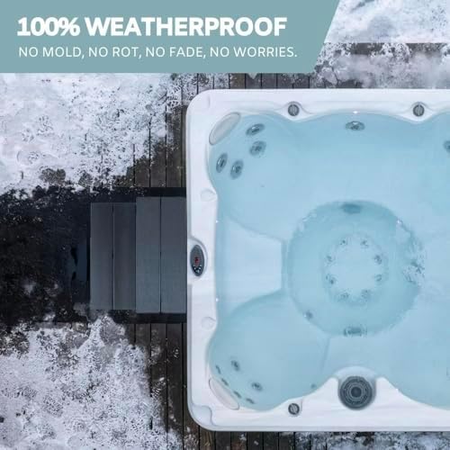 DENKOE Hot Tub Steps with Storage - Waterproof, Non-Slip & No Maintenance - Multi Angle Access - Ideal for Spa Steps, Hot Tub Stairs - Gray Spa Step for Outdoor - Image 4