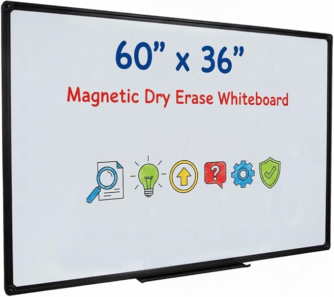 Magnetic Dry Erase Board 60x36 Inches, Large Wall Mount Whiteboard by DexBoard