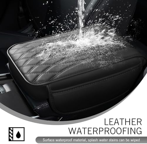 Car Armrest Pad, Car Center Console Cover Memory Cotton Elbow Pressure Relief Mat, Multi-Functional Anti-Scratch Protective Pad with Side Storage Pockets, Universal for Cars (Black) - Image 5