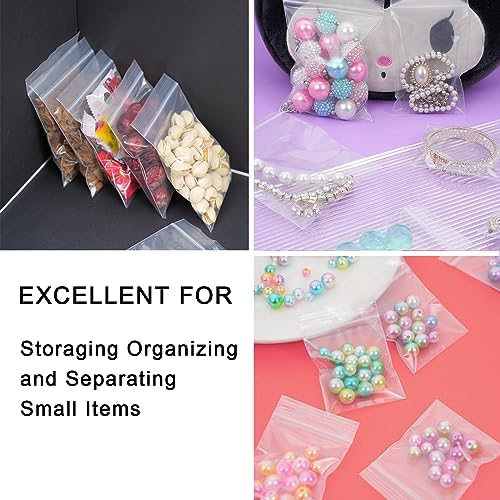 WEGOUP 500 Pcs Small Plastic Zip Bags, 5 Sizes, 2 Mil Thick - Image 4