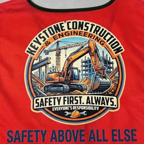 High Visibility Reflective Safety Vest Customize Logo Hi Vis Protective Workwear Outdoor Work Vest (XL, Red) - Image 6