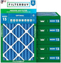 Filterbuy 16x24x4 Air Filter MERV 13 Smoke & Allergy Defense (6-Pack) by Filterbuy