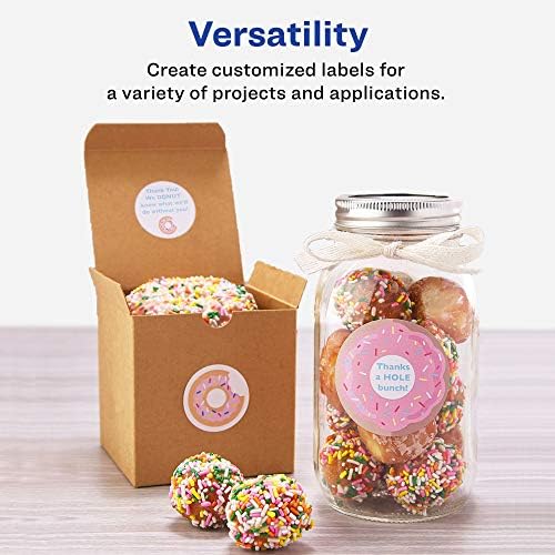 Avery® Printable Round Labels, Sure Feed® Technology, 2" Diameter, Matte White, Laser & Inkjet Compatible, 300 Blank Labels Total, Great for Branding, Packaging, Events, and More (22877) - Image 2