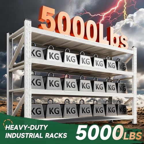 Letaya 71.3" W Metal Storage Shelves,5000LBS Heavy Duty Garage Shelving Units, 4 Tier Adjustable Utility Rack Shelf,Large Industrial Shelves,for Shop,Warehouse,Basement (71.3" W x 24" D x 70" H) - Image 3