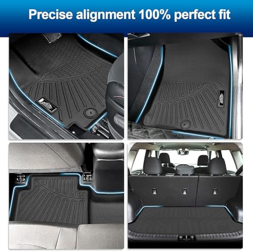Peleus Floor Mats for KIA Soul 2020-2025 2026 (Fits Upper Floor of The Trunk,Without Subwoofer),TPE All Weather Protection 2 Rows Car Floor Liners with Cargo Liner KIA Soul Trunk Mat+Floor Mats - Image 3
