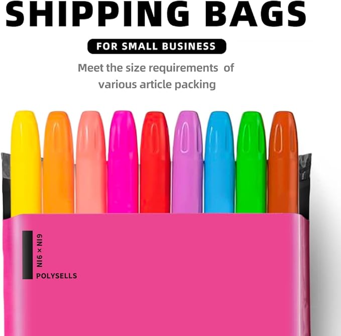 POLYSELLS 100 pcs 6x9 Inches Pink Poly Mailers Shipping Envelopes, Strong - Image 6