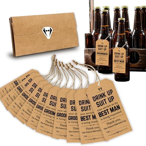 STOFINITY Groomsmen Proposal Tags, 8 Groomsman and 2 Best Man Cards by Stofinity