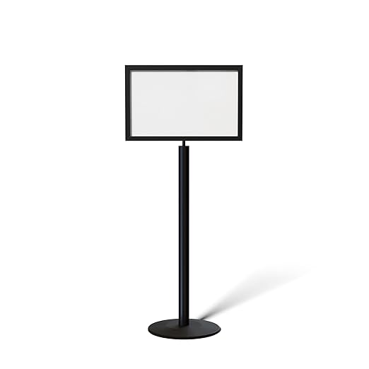 Floor Standing Sign Frame with Steel Low Profile Base, 14 inches by 22 inches by Trafford+Industrial