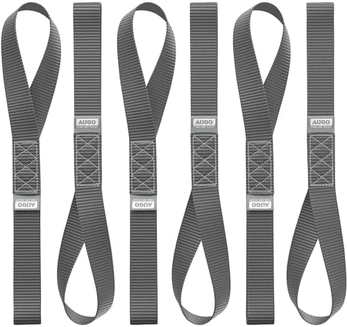AUGO Heavy Duty Soft Loops –Pack of 6-1.5” x 17” Tie Down Anchor Straps for Use w/Ratchet Strap Hooks – 3000Lb Load Capacity & 10,000Lb Break Strength – Great for Motorcycle, Bike, Roof Rack, Etc. by AUGO