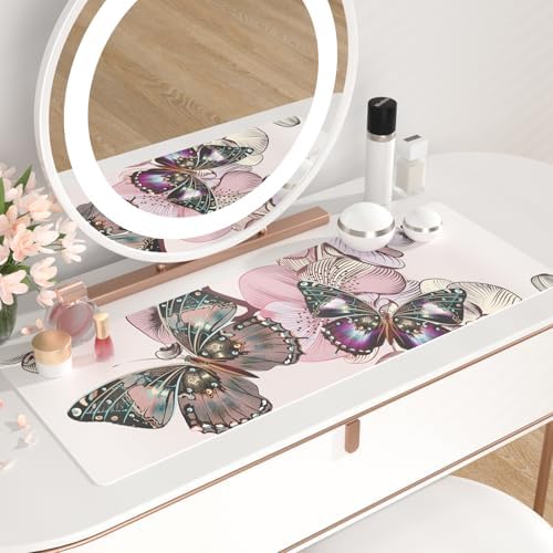 QiyI PU Leather Large Mouse Pad, Office Decor, 31.5" x 11.8", Butterflies - Image 6