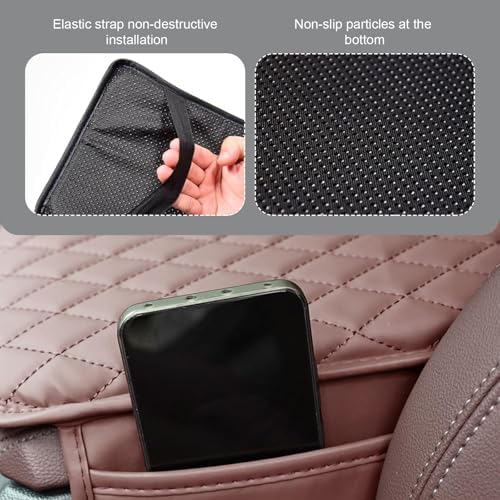 Upgraded Car Center Console Cover, Microfiber Leather Armrest Cover Cushion with 2 Storage Bags, Scratch-resistant Armrest Storage Box, Universal Car Interior Protector Accessories (Red) - Image 7