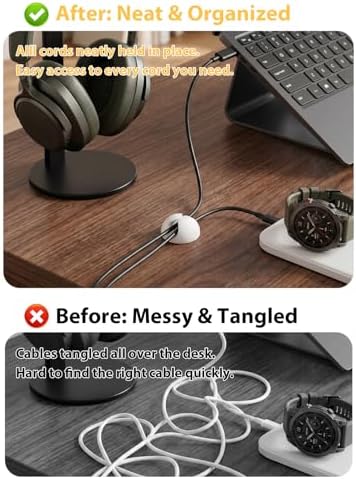 Shintop 6pcs Cord Holder, Self-Adhesive Cable Clips for Phone Chargers - Image 3