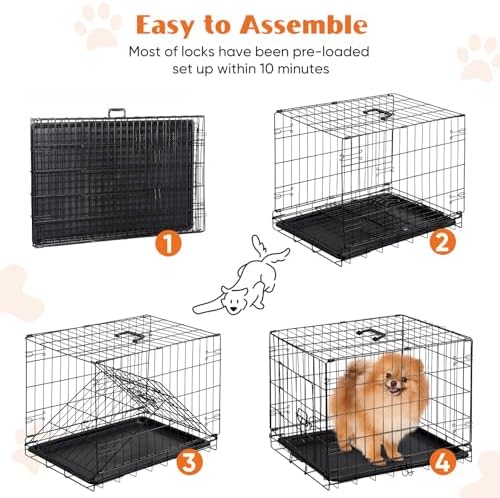 Sweetcrispy 24 Inch Dog Crate, Small Dog Cage, Foldable Puppy Pet Kennel - Image 5