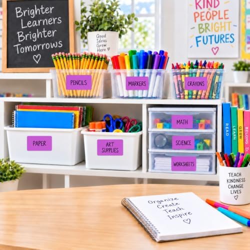 ChromaLabel Purple Rectangle Labels in Dispenser Box, 2" x 3" Permanent Color Coding Stickers, Writable Violet Paper Labels for Inventory, Warehouse, Office and Classroom, 250 Labels - Image 3
