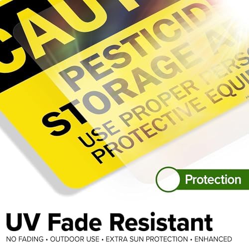 Caution Pesticide Storage Area Use Proper Personal Protective Equipment Sign, 10x7 Inches, 4 Mil Vinyl Decal Stickers Weather Resistant, Made in USA by My Sign Center - Image 4