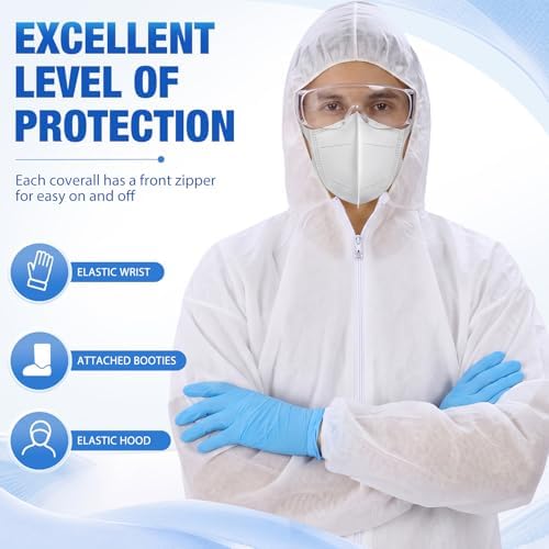 Unittype 15 Set Hazmat Suits Disposable Protective Coveralls Heavy Duty Full Body Painters Suit Breathable Waterproof - Image 5