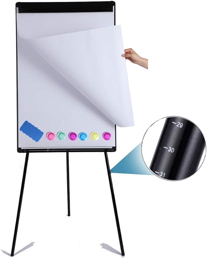 Dry Erase Easel 36" x 24", Height Adjustable Magnetic White Board by DexBoard