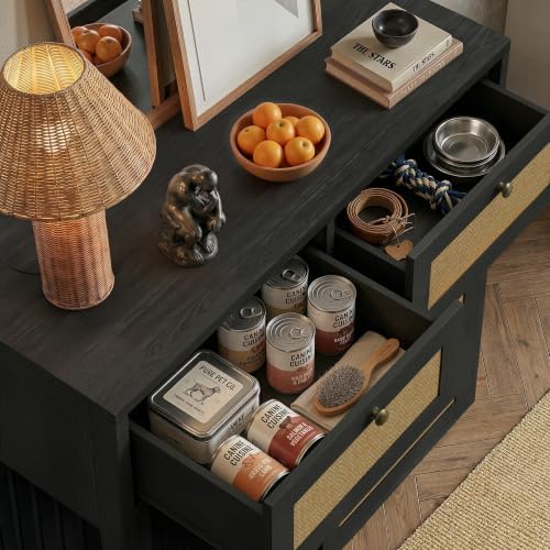 PureCozy Wooden Dog Crate Furniture, Left Unit, 40 Inch, Black Oak - Image 3
