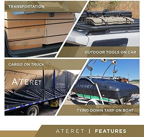 ATERET Rubber Bungee Cords with Hooks I 31 Inch, 47" Max Stretch I Heavy-Duty Black Tie Down Straps for Outdoor, Tarp Covers, Canvas Canopies, Motorcycle, and Cargo, Pack of 25 - Image 4
