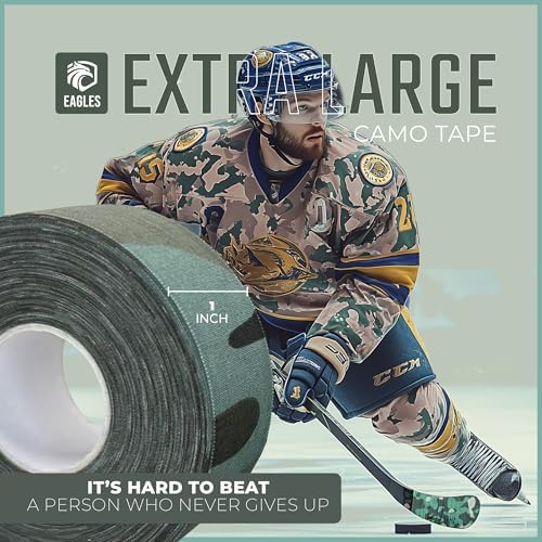 EAGLES Camo Tape Hockey Tape Multipurpose Cloth Tape Roll for Lacrosse Baseball & Softball Bats, Rackets, Pullup Bars, Handle Gardening Tools, Over Grip - Non-Reflective Camouflage Wrap - Image 6