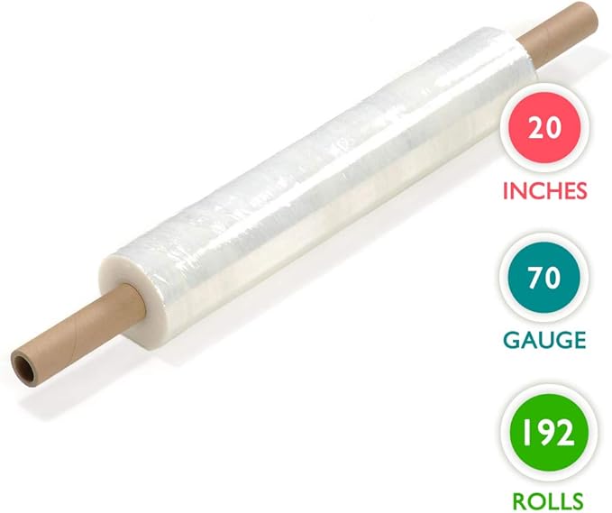 20 inch x 1000 Feet Stretch Wrap Extended Core Handle, 192 Rolls - Image 3