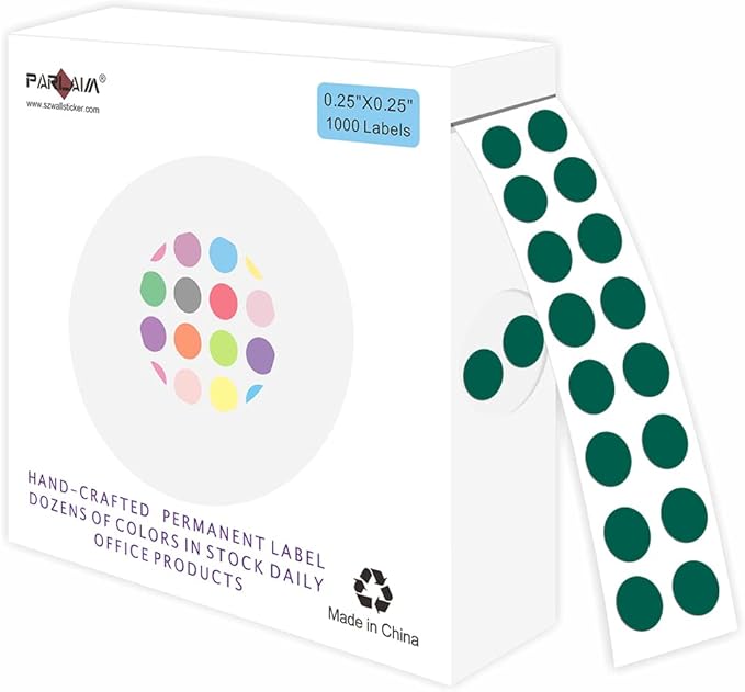 PARLAIM 0.25 Inch Color-Code Dot Stickers, 1000 Stickers Circle Colorful Coding by PARLAIM