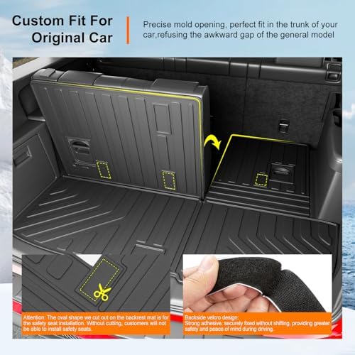 powoq Floor Mats Cargo Mat Compatible with 2009-2015 Honda Pilot - Image 2
