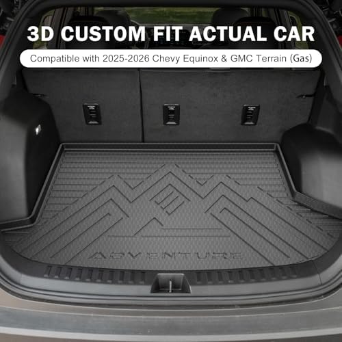 KUST Trunk Cargo Mat for Chevy Equinox/GMC Terrain 2025-2026 (Gasoline), Rear Cargo Liner for Equinox Accessories All Weather Protection TPE Rubber Raised Edge - Image 2