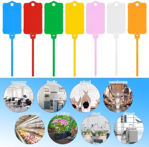LeonBach 70 PCS Plastic Shipping Tags, 1.46" x 2.48", Mixed 7 Colors - Image 7