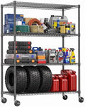 IZEUK Heavy Duty 72" Industrial Black Metal Garage Storage Shelf by IZEUK