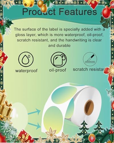 2 inch Round Thermal Labels, Thermal Printer Labels Sticker use for Barcode, Shipping, Customized, Circle Direct Thermal Stickers 500 PCS/1 Roll, Gradient Green - Image 6