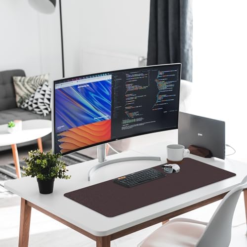 Leather Desk Pad Protector,Non-Slip Desk Pad(Rose Red,35.4" x 17") - Image 5