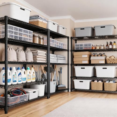 Garvee 5-Tier Wire Shelving 3200LBS Heavy Duty Storage Shelves Garage Rack - Image 6