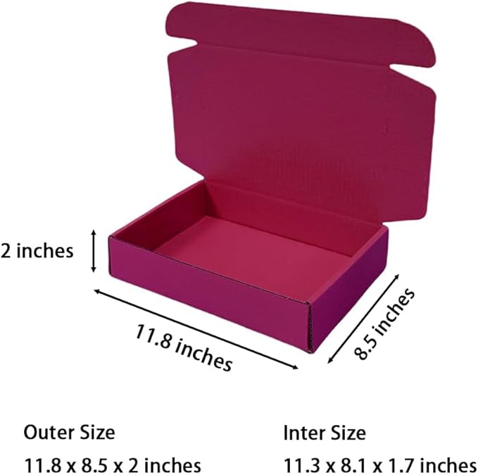 50 Pcs 11.8 x 8.5 x 2 inches Large Size Corrugated Cardboard Gift Boxes - Image 2