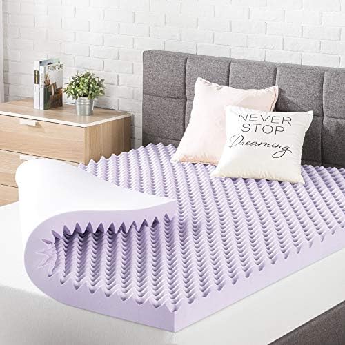 Best Price Mattress 3 Inch Egg Crate Memory Foam Mattress Topper with Soothing Lavender Infusion, CertiPUR-US Certified, Dorm Essentials, Twin by BestPriceMattressInc