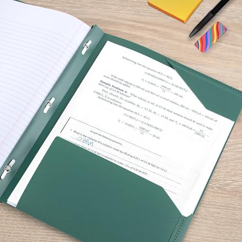 Five Star 2-Pocket Plastic Folder with Stay-Put Tabs and Prong Fasteners, Holds 8.5" x 11" Paper, Assorted Colors, 4 Pack (340300B) - Image 5