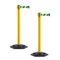 CCW Series WBB-200 Set of 2 Outdoor Safety Rubber Base Stanchion Retractable by Crowd+Control+Warehouse