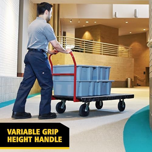Rubbermaid Commercial Products Heavy-Duty Platform Truck, 2,000 Pound Capacity, 24" x 48" Platform, 8" TPR Casters, Black, for Warehouse/Garage/Cleaning/Manufacturing - Image 6