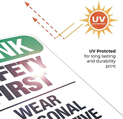 Think Safety First Wear Personal Protective Equipment Sign, - Image 4