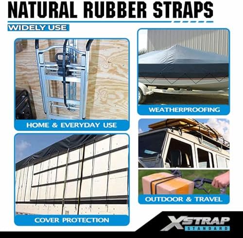 XSTRAP STANDARD 20PK 100% EPDM Bungee Cords 15" Natural Rubber Tarp Straps - Image 2