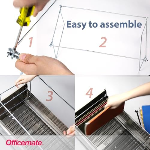 Officemate Hanging File Frame, Letter Size, Adjustable 14 to 18-Inches, 2 Count,Silver, 91990 (Pack of 6) - Image 5