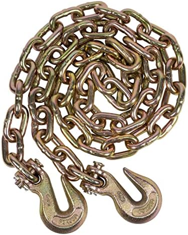 4 Pack 3/8 Inch x 12 FT Grade 70 Binder Chain with Clevis Grab Hooks - G70 Transport Tow Chain - 6,600 Lbs Working Load Limit - Image 4