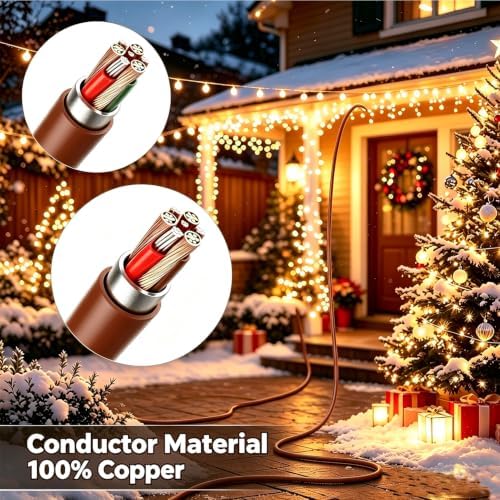6 Ft Brown Outdoor Extension Cord, 16 Gauge Heavy Duty - Image 7