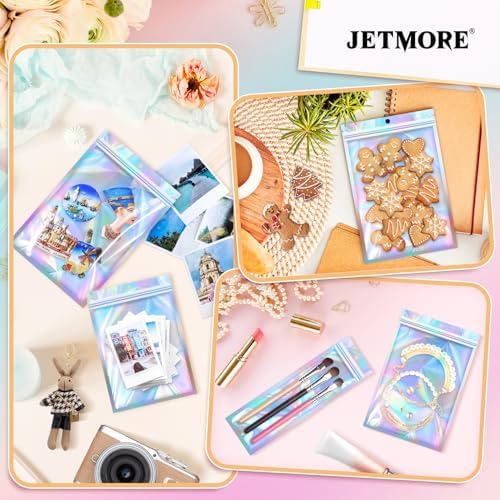 JETMORE Holographic Bags, 100 PCS Mylar Bags, 2.3x3in Clear Bags for Gifts - Image 3